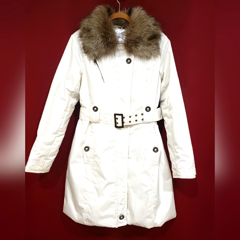 New York & Company Winter Coat White size (Large)
